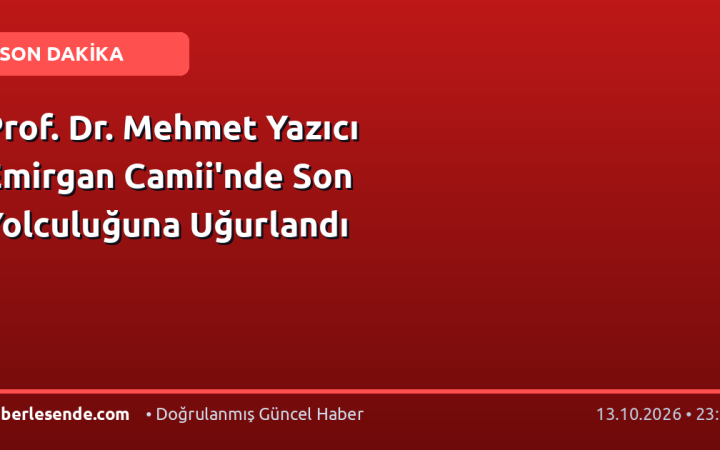 Prof. Dr. Mehmet Yazıcı Emirgan Camii'nde Son Yolculuğuna Uğurlandı