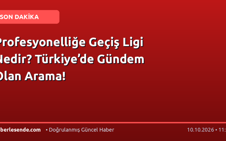 Profesyonelliğe Geçiş Ligi Nedir? Türkiye’de Gündem Olan Arama!