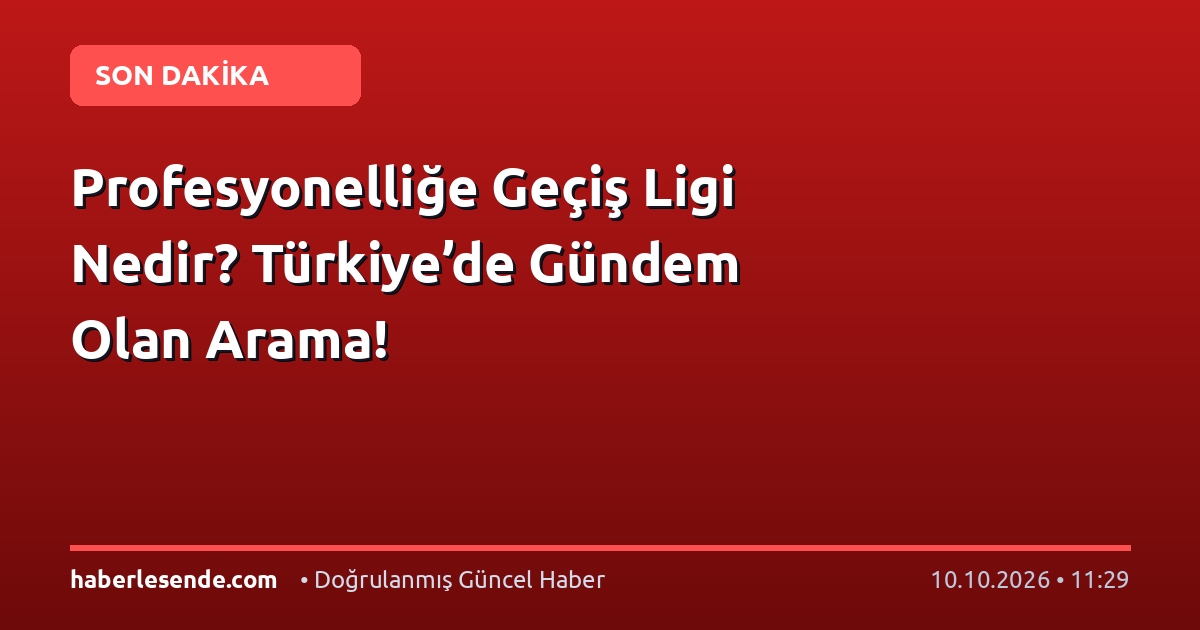 Profesyonelliğe Geçiş Ligi Nedir? Türkiye’de Gündem Olan Arama!