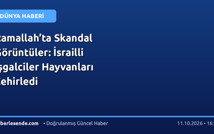 Ramallah’ta Skandal Görüntüler: İsrailli İşgalciler Hayvanları Zehirledi