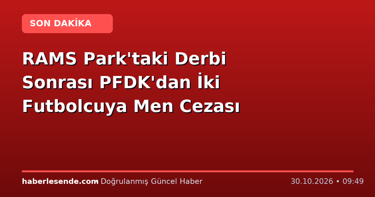 RAMS Park'taki Derbi Sonrası PFDK'dan İki Futbolcuya Men Cezası