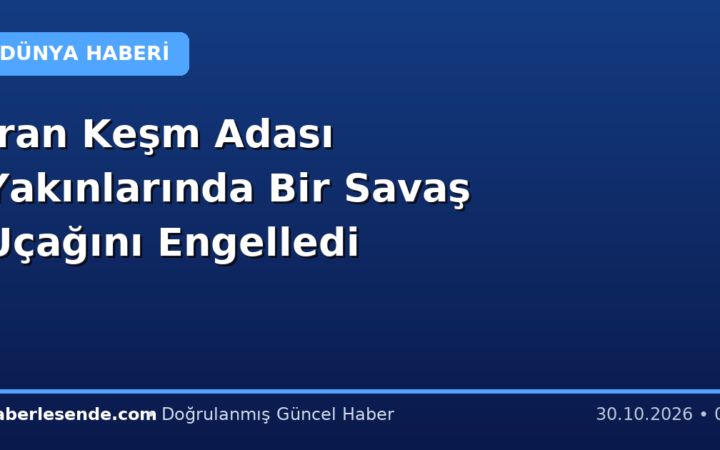 İran Keşm Adası Yakınlarında Bir Savaş Uçağını Engelledi