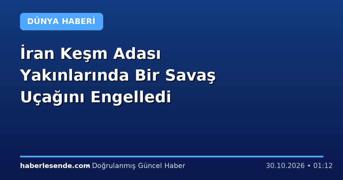 İran Keşm Adası Yakınlarında Bir Savaş Uçağını Engelledi