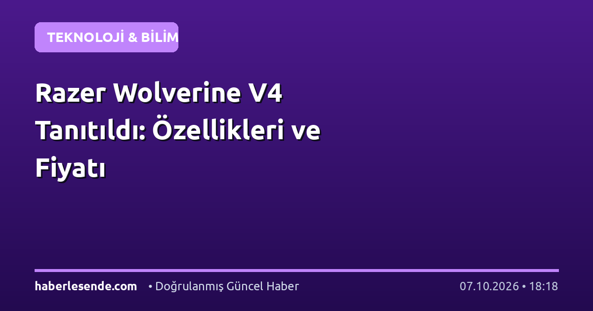 Razer Wolverine V4 Tanıtıldı: Özellikleri ve Fiyatı