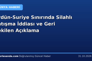 Ürdün-Suriye Sınırında Silahlı Çatışma İddiası ve Geri Çekilen Açıklama
