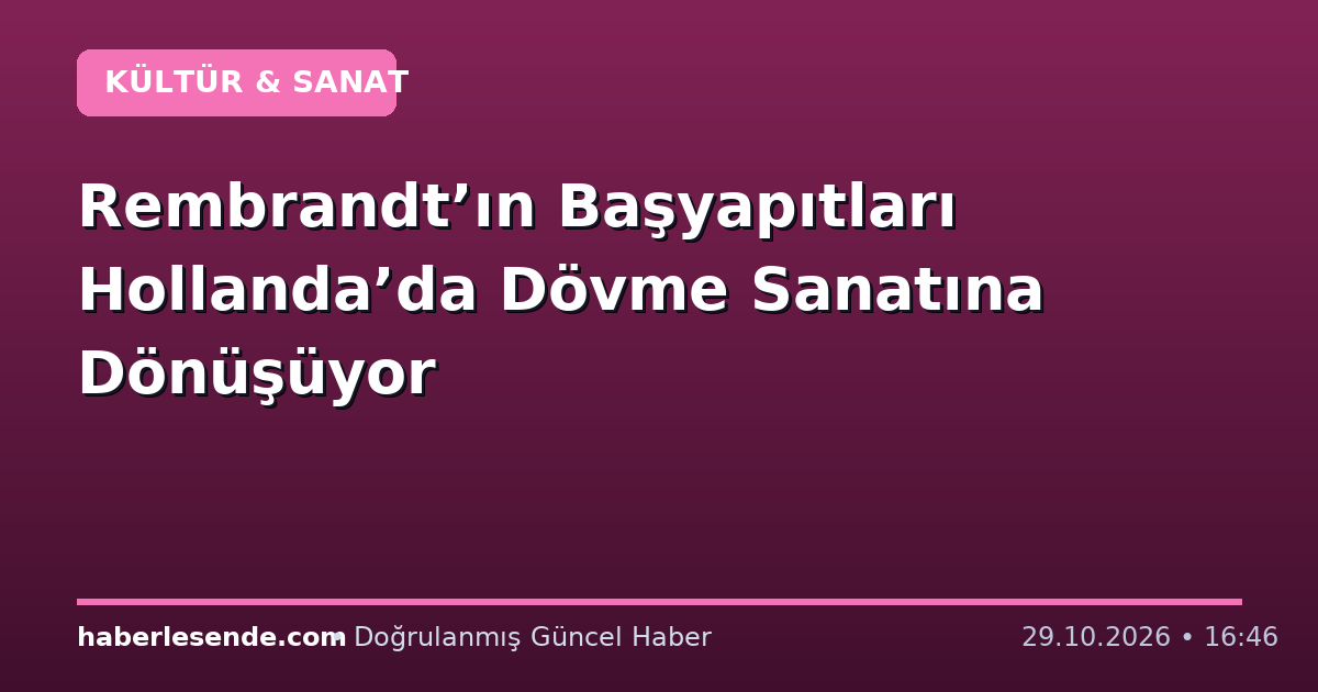 Rembrandt’ın Başyapıtları Hollanda’da Dövme Sanatına Dönüşüyor