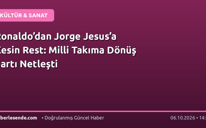 Ronaldo’dan Jorge Jesus’a Kesin Rest: Milli Takıma Dönüş Şartı Netleşti