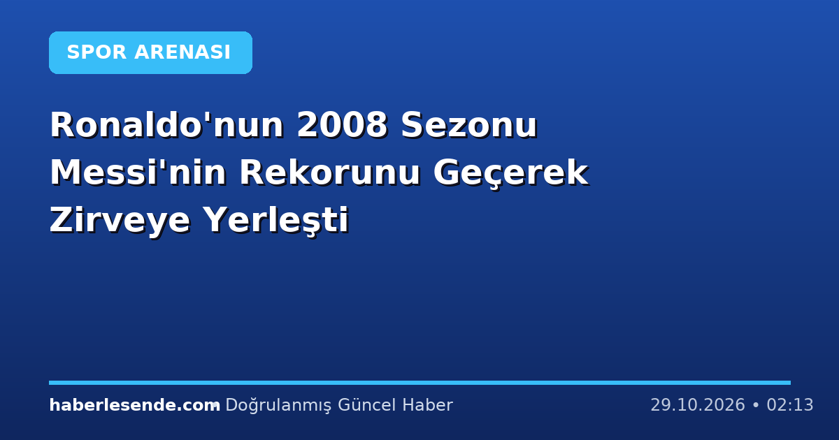 Ronaldo'nun 2008 Sezonu Messi'nin Rekorunu Geçerek Zirveye Yerleşti