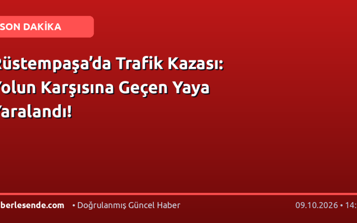 Rüstempaşa’da Trafik Kazası: Yolun Karşısına Geçen Yaya Yaralandı!