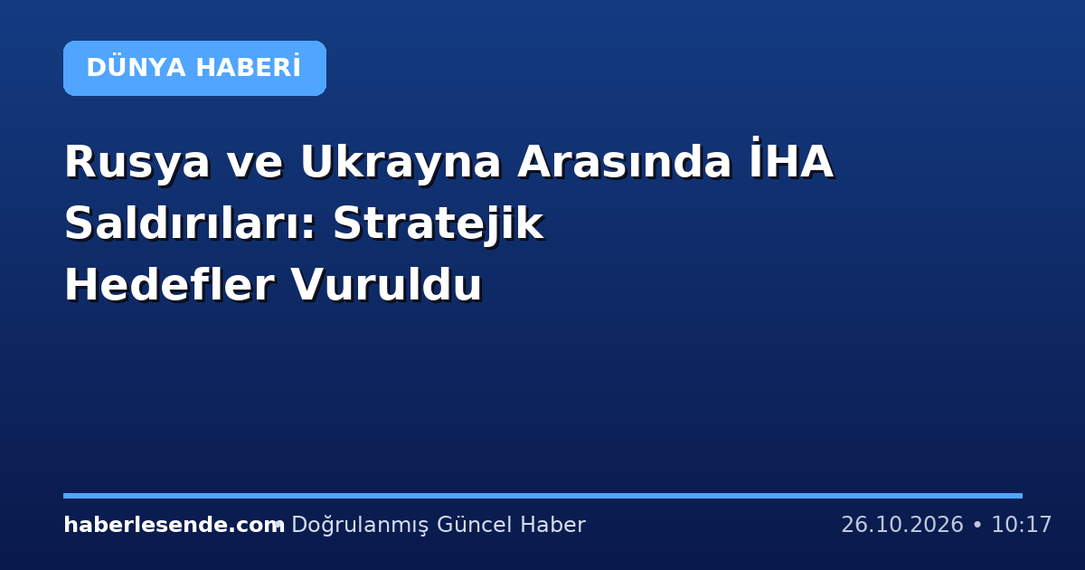 Rusya ve Ukrayna Arasında İHA Saldırıları: Stratejik Hedefler Vuruldu