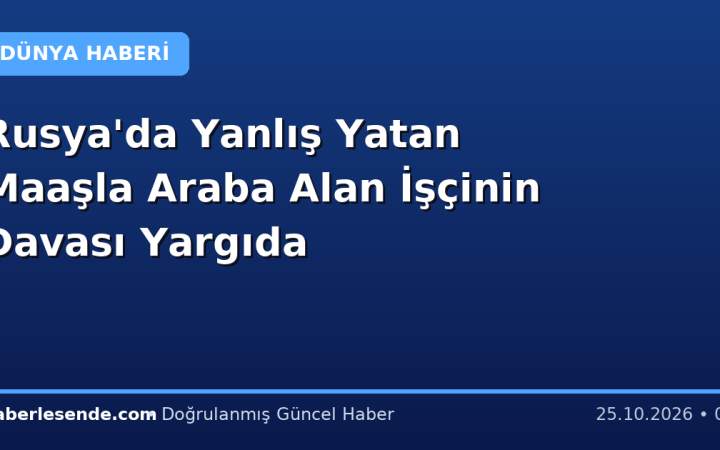 Rusya'da Yanlış Yatan Maaşla Araba Alan İşçinin Davası Yargıda
