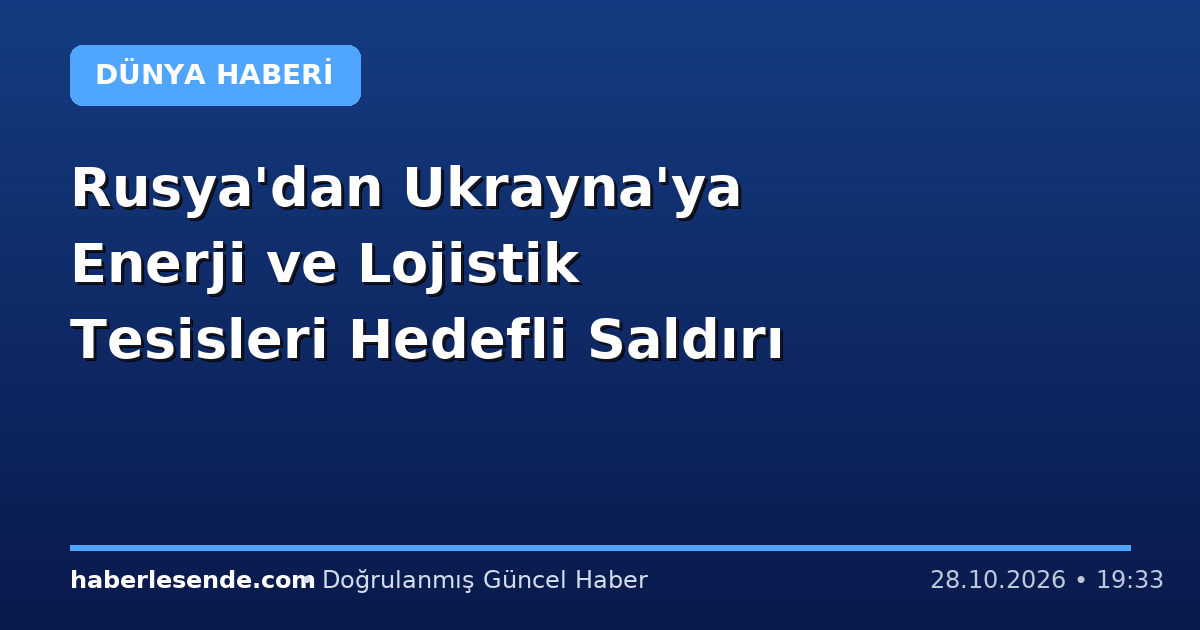 Rusya'dan Ukrayna'ya Enerji ve Lojistik Tesisleri Hedefli Saldırı