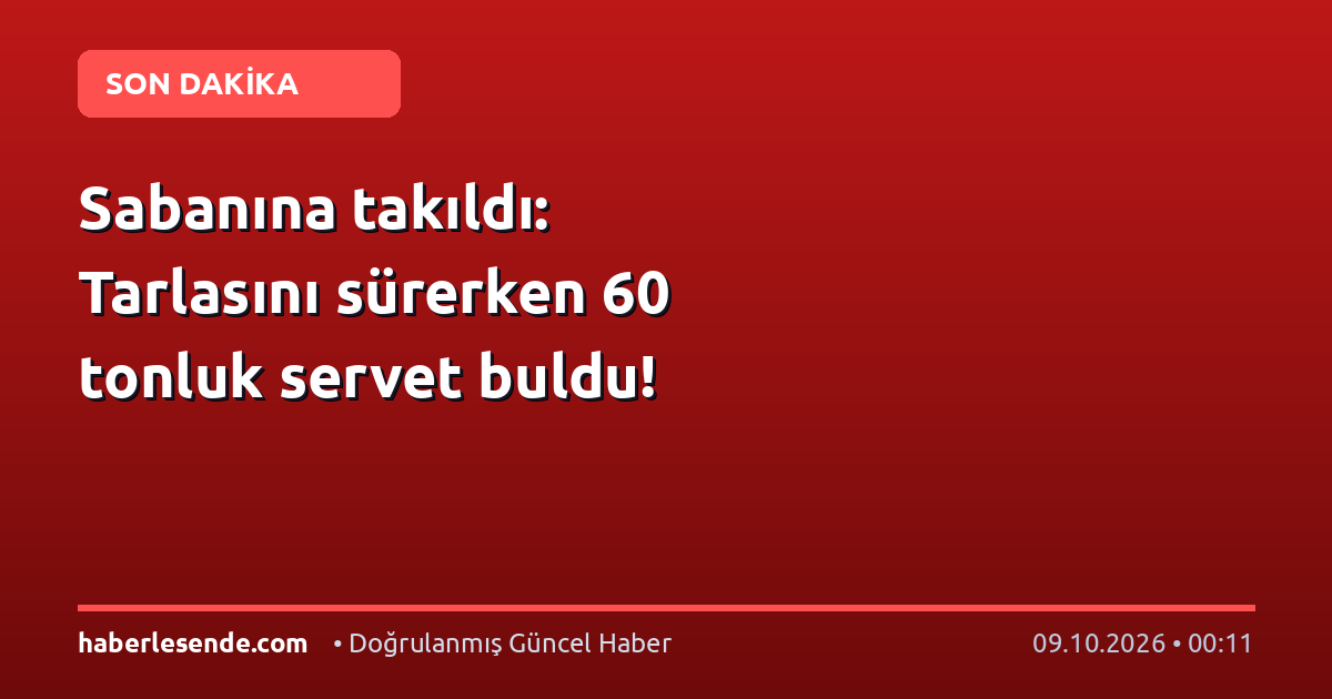 Sabanına takıldı: Tarlasını sürerken 60 tonluk servet buldu!
