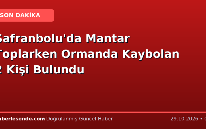 Safranbolu'da Mantar Toplarken Ormanda Kaybolan 2 Kişi Bulundu