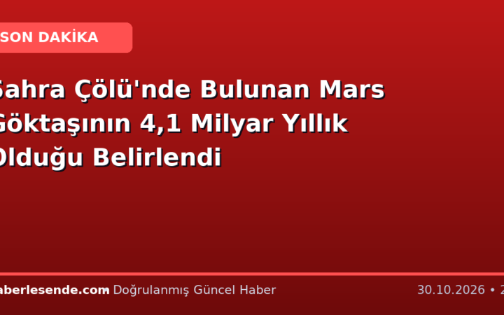 Sahra Çölü'nde Bulunan Mars Göktaşının 4,1 Milyar Yıllık Olduğu Belirlendi