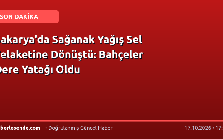 Sakarya'da Sağanak Yağış Sel Felaketine Dönüştü: Bahçeler Dere Yatağı Oldu