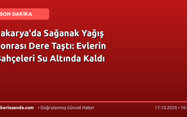 Sakarya'da Sağanak Yağış Sonrası Dere Taştı: Evlerin Bahçeleri Su Altında Kaldı