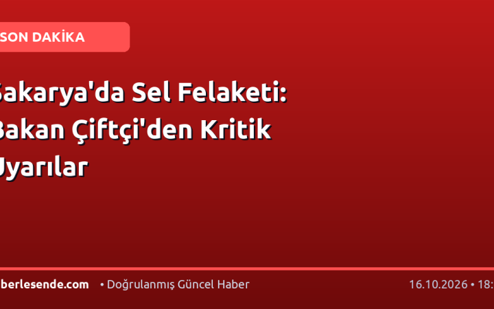 Sakarya'da Sel Felaketi: Bakan Çiftçi'den Kritik Uyarılar