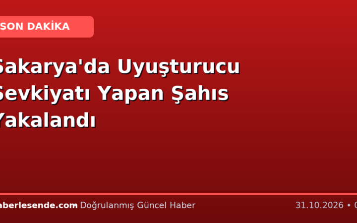 Sakarya'da Uyuşturucu Sevkiyatı Yapan Şahıs Yakalandı