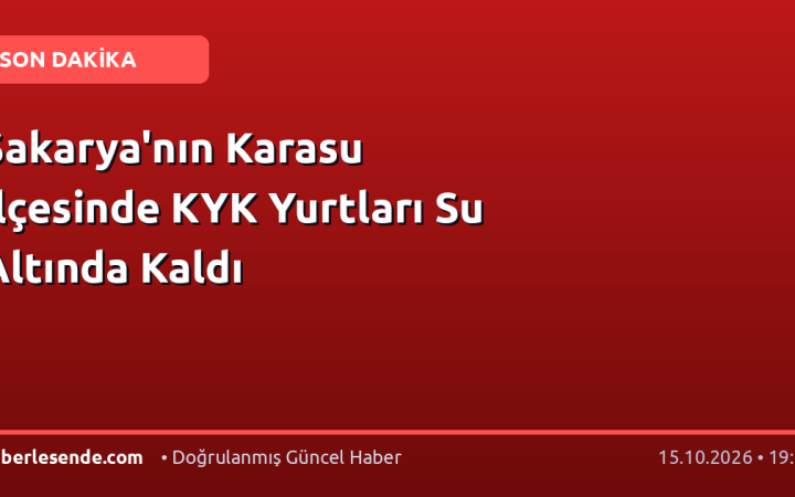 Sakarya'nın Karasu İlçesinde KYK Yurtları Su Altında Kaldı