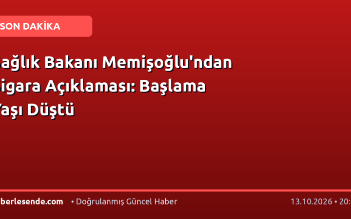 Sağlık Bakanı Memişoğlu'ndan Sigara Açıklaması: Başlama Yaşı Düştü