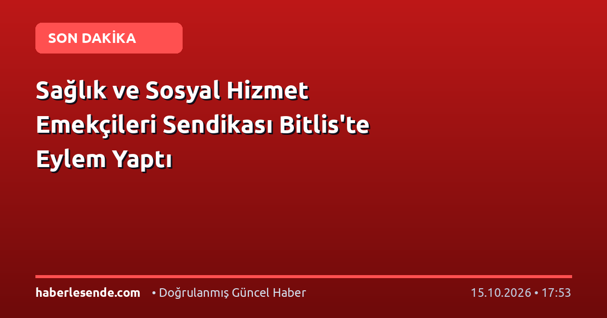 Sağlık ve Sosyal Hizmet Emekçileri Sendikası Bitlis'te Eylem Yaptı