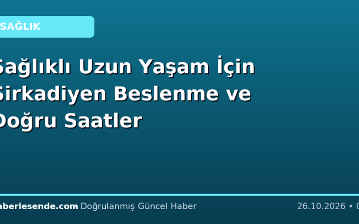 Sağlıklı Uzun Yaşam İçin Sirkadiyen Beslenme ve Doğru Saatler