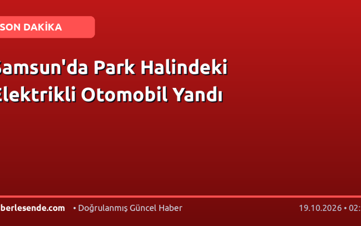 Samsun'da Park Halindeki Elektrikli Otomobil Yandı