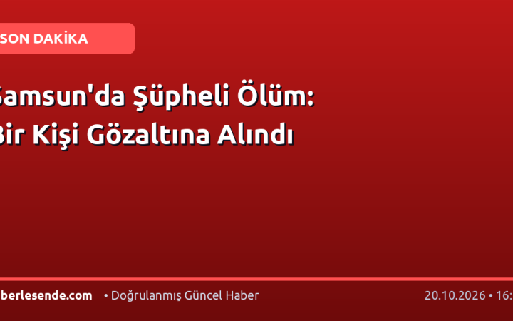 Samsun'da Şüpheli Ölüm: Bir Kişi Gözaltına Alındı
