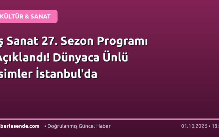 İş Sanat 27. Sezon Programı Açıklandı! Dünyaca Ünlü İsimler İstanbul'da