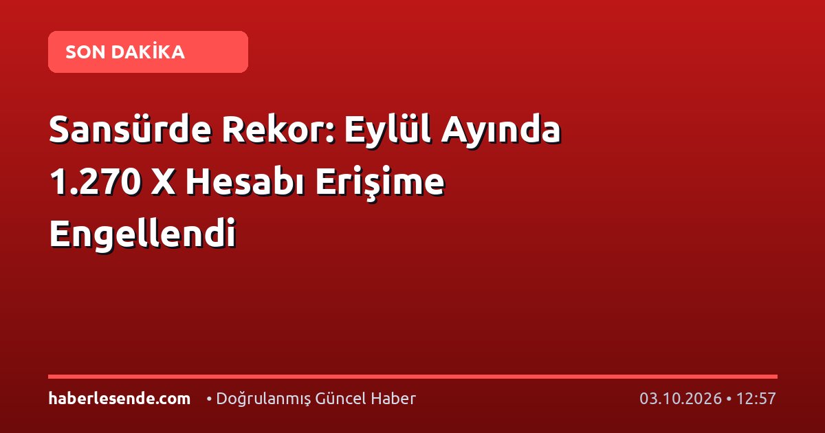 Sansürde Rekor: Eylül Ayında 1.270 X Hesabı Erişime Engellendi