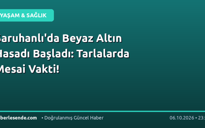 Saruhanlı'da Beyaz Altın Hasadı Başladı: Tarlalarda Mesai Vakti!