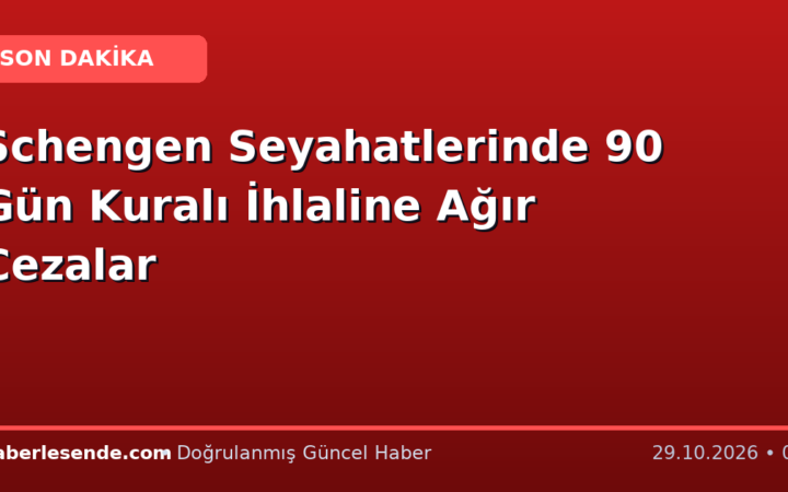 Schengen Seyahatlerinde 90 Gün Kuralı İhlaline Ağır Cezalar