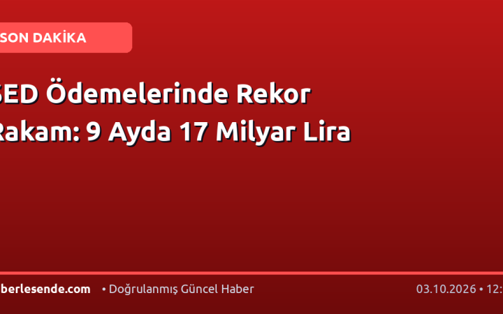SED Ödemelerinde Rekor Rakam: 9 Ayda 17 Milyar Lira
