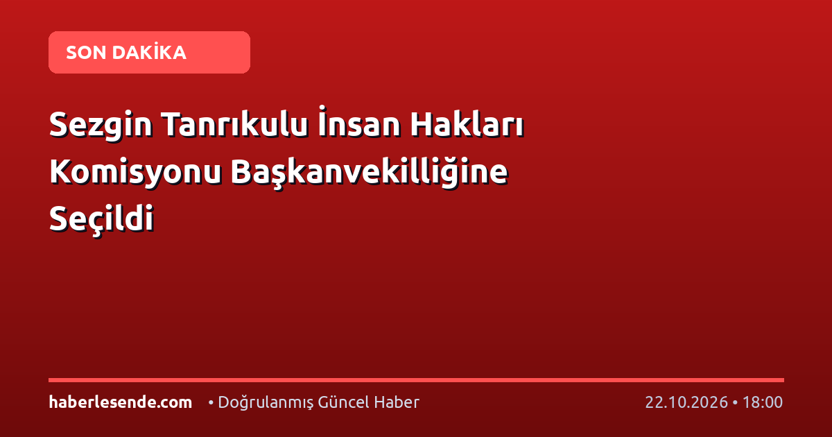 Sezgin Tanrıkulu İnsan Hakları Komisyonu Başkanvekilliğine Seçildi