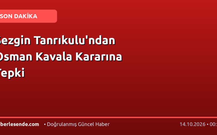 Sezgin Tanrıkulu'ndan Osman Kavala Kararına Tepki