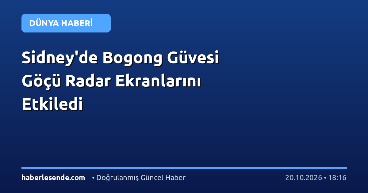 Sidney'de Bogong Güvesi Göçü Radar Ekranlarını Etkiledi