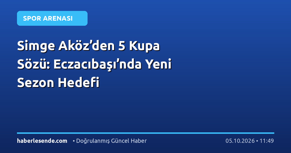 Simge Aköz’den 5 Kupa Sözü: Eczacıbaşı’nda Yeni Sezon Hedefi