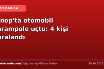 Sinop'ta otomobil şarampole uçtu: 4 kişi yaralandı