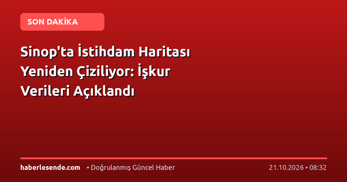 Sinop'ta İstihdam Haritası Yeniden Çiziliyor: İşkur Verileri Açıklandı