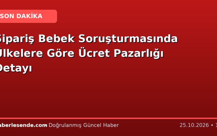Sipariş Bebek Soruşturmasında Ülkelere Göre Ücret Pazarlığı Detayı