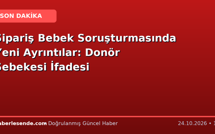 Sipariş Bebek Soruşturmasında Yeni Ayrıntılar: Donör Şebekesi İfadesi