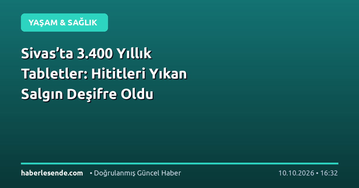 Sivas’ta 3.400 Yıllık Tabletler: Hititleri Yıkan Salgın Deşifre Oldu