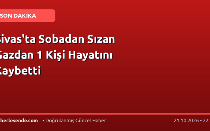 Sivas'ta Sobadan Sızan Gazdan 1 Kişi Hayatını Kaybetti