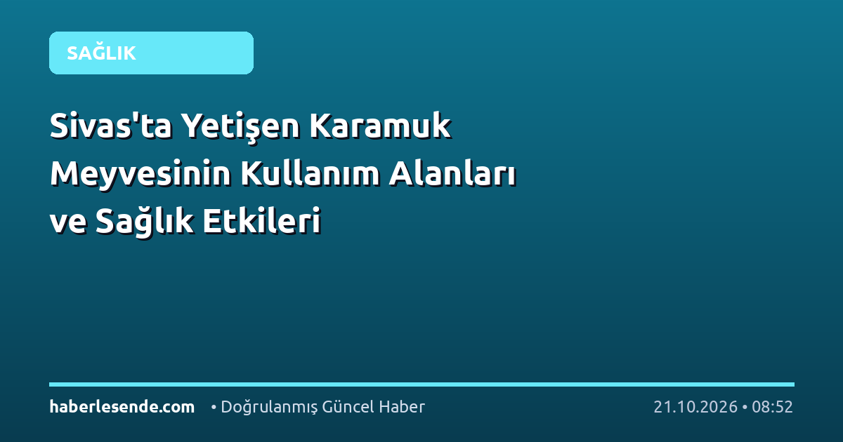 Sivas'ta Yetişen Karamuk Meyvesinin Kullanım Alanları ve Sağlık Etkileri