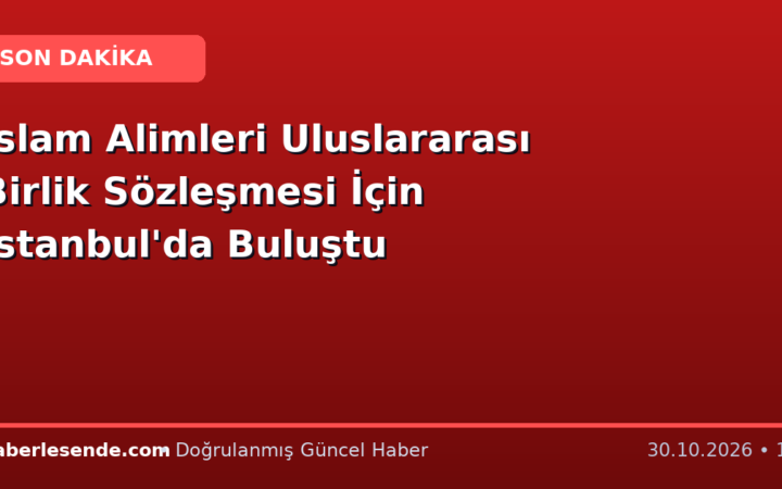 İslam Alimleri Uluslararası Birlik Sözleşmesi İçin İstanbul'da Buluştu