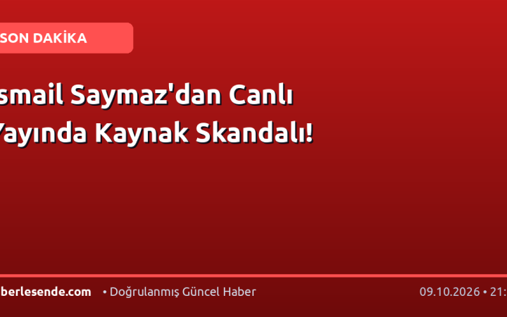 İsmail Saymaz'dan Canlı Yayında Kaynak Skandalı!