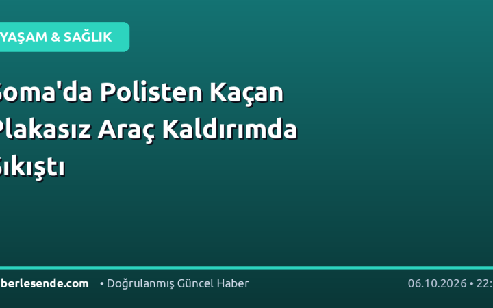 Soma'da Polisten Kaçan Plakasız Araç Kaldırımda Sıkıştı