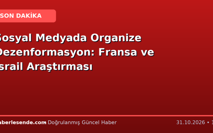 Sosyal Medyada Organize Dezenformasyon: Fransa ve İsrail Araştırması