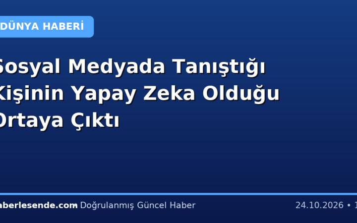 Sosyal Medyada Tanıştığı Kişinin Yapay Zeka Olduğu Ortaya Çıktı